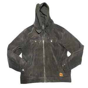 Empyre Warrant Hooded Work Jacket – XL – Black Wash Corduroy